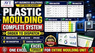 Plastic Moulding DPR & OEE sheet with RM Consumption, BOM, Schedule, Dispatch details | Moulding OEE