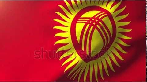 Kyrgyzstan flag waving in the wind. Looping sun rises style. Animation loop Stock video by