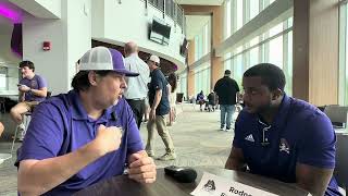 ECU Running Backs Coach Rodney Freeman at ECU Football Media Day