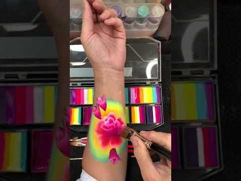 Easy One Stroke Rose Face Paint Tutorial