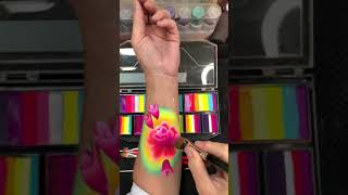 Easy One Stroke Rose Face Paint Tutorial