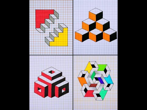 6 Easy 3D Drawing Tutorial 😱 3D Optical illusion Drawing Tutorials - Creative Drawing Ideas
