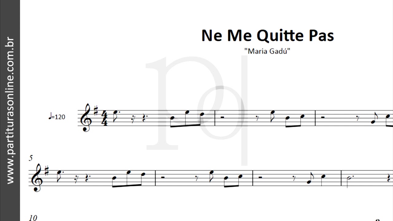 Ne Me Quitte Pas ♪ Maria Gadú Partitura YouTube
