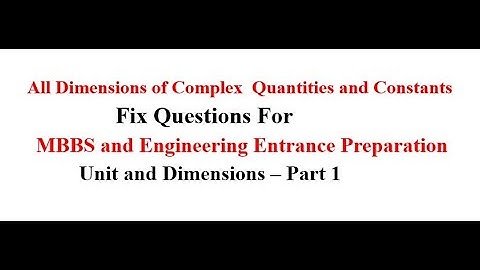 Physics Unit and Dimensions For IOM,BPKISH,IOE Entrance Preparation - Part 1