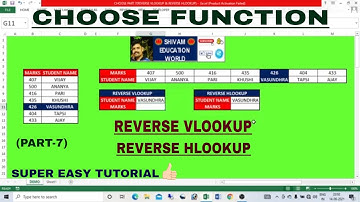 EXCEL CHOOSE FUNCTION REVERSE VLOOKUP & REVERSE HLOOKUP (PART-7) | CHOOSE VERY EASY TUTORIAL👍
