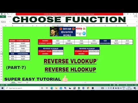 EXCEL CHOOSE FUNCTION REVERSE VLOOKUP & REVERSE HLOOKUP (PART-7) | CHOOSE VERY EASY TUTORIAL👍