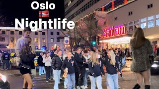 Oslo Nightlife 4K 🇳🇴 (Slippery) Norway Virtual Walk