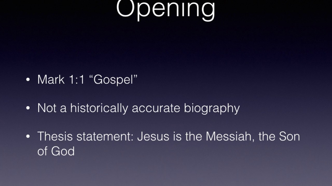 Lecture 5 The Gospel of Mark - YouTube