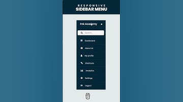 Sidebar Menu Using HTML & CSS