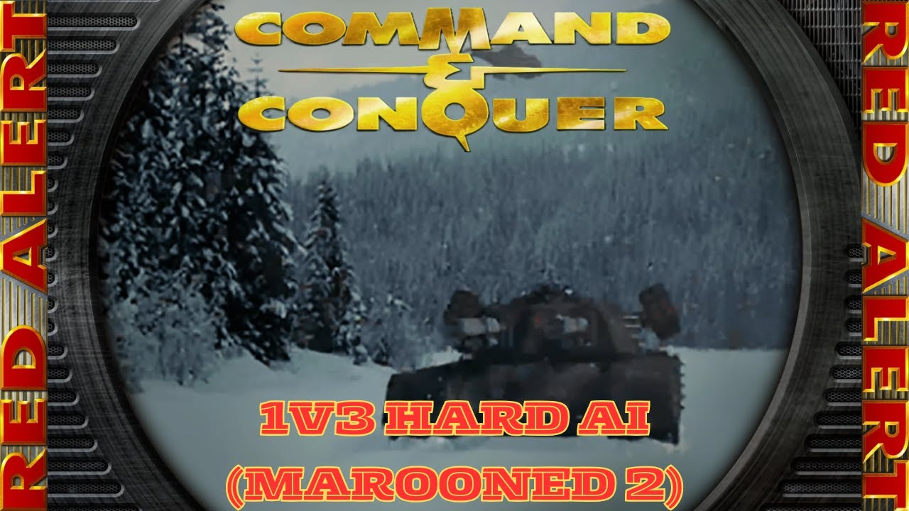 Command And Conquer Red Alert Skirmish 1v3 Hard (Map: Marooned 2) RTS ...