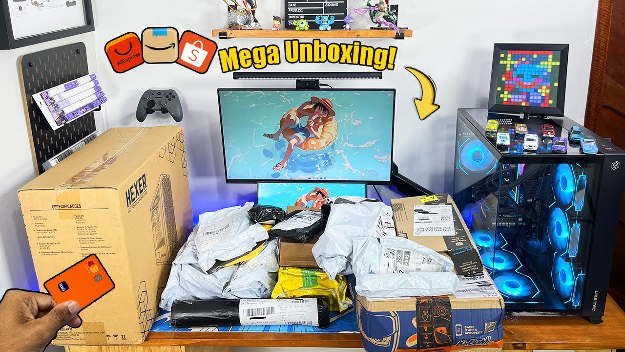 MEGA UNBOXING PARA TUNAR O SETUP R$4000 em PRODUTOS (Muita Coisa kkk ...