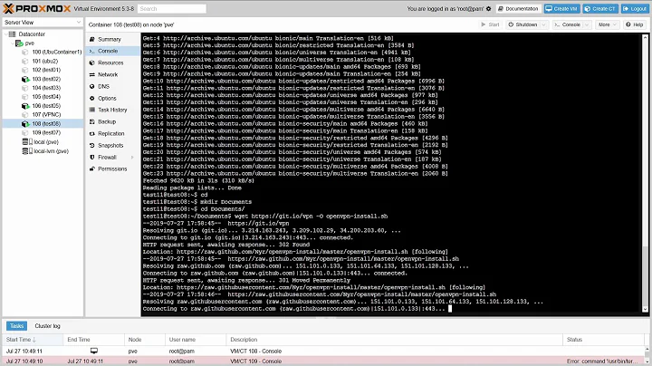 Install OpenVPN in a OpenVZ container with Proxmox