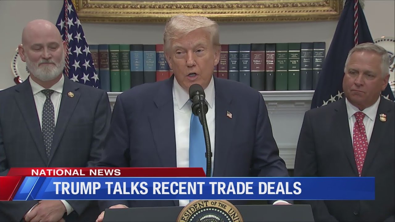 Trump talks recent trade deals - YouTube