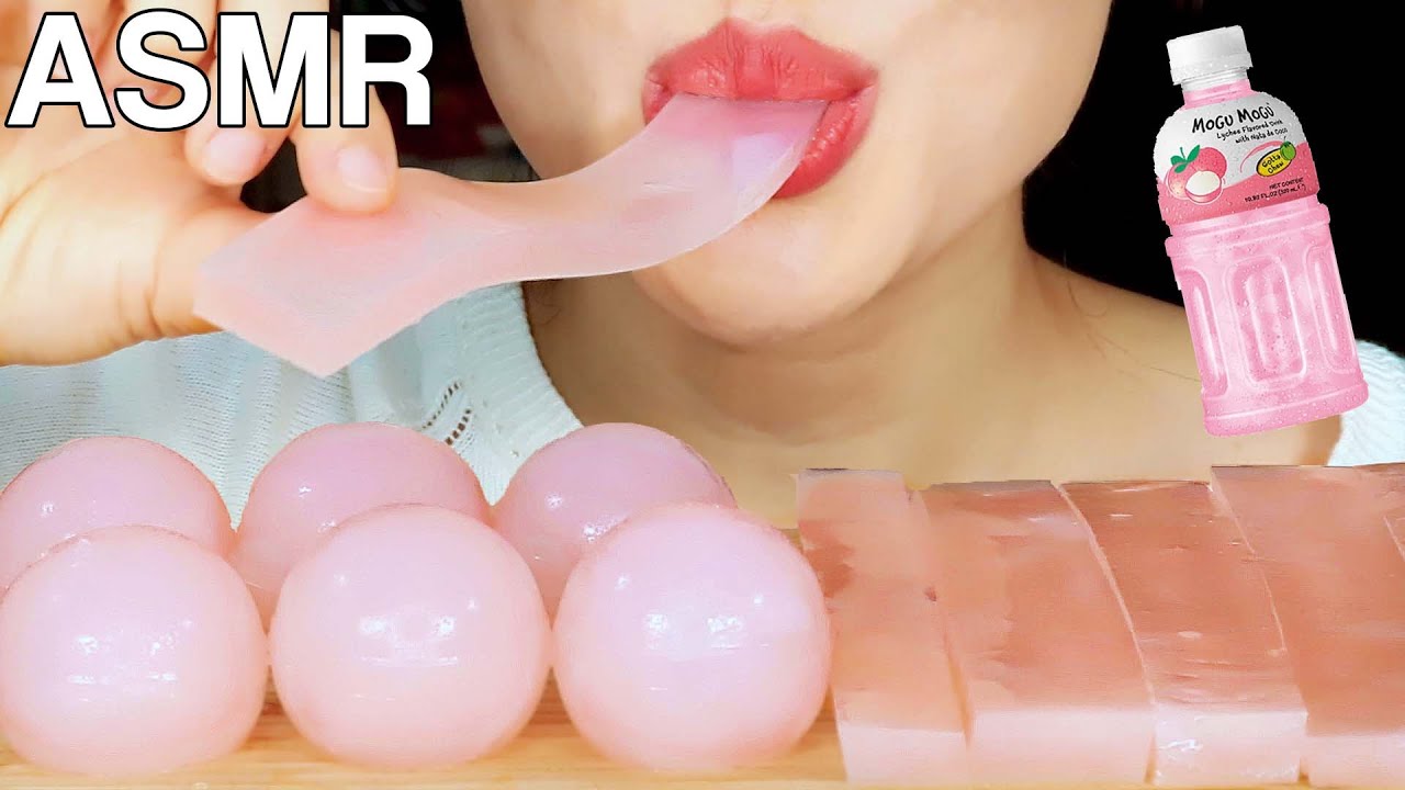 ASMR Agar Jelly with Nada De Coco(Coconut Jelly) MoguMogu Jelly 모구모구 한천젤리 Eating Sounds Mukbang