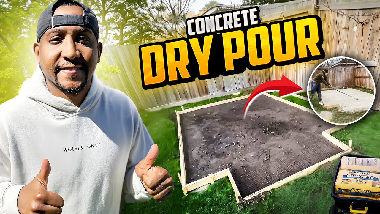 How to DRY POUR CONCRETE SLAB: Start to Finish - YouTube