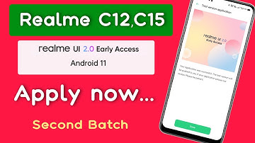 Realme C12,C15 android 11 early access update released.. apply now