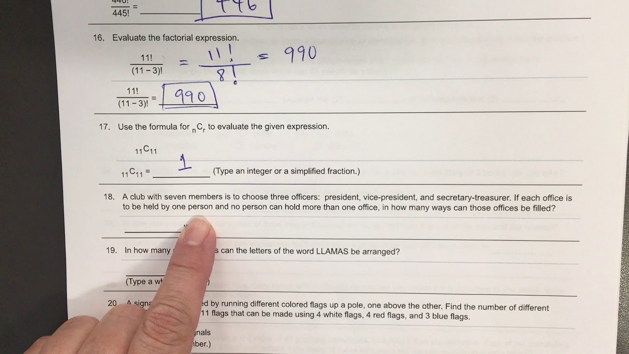 Chapter 11 Practice Test Problems 17 and 18 - YouTube