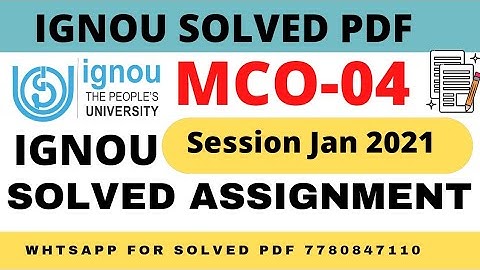 MCO 04 SOLVED ASSIGNMENT 2020-2021|| IGNOU hands written scan 2020-2021 whtsapp 7780847110