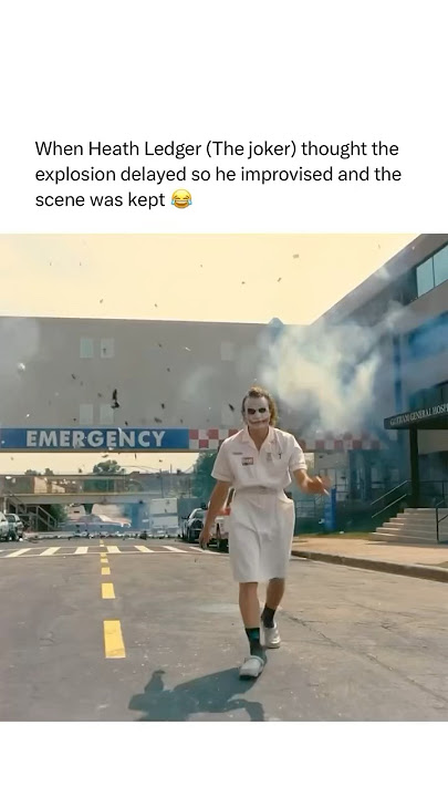When Heath Ledger thought the explosion delayed so he improvised and the scene was kept