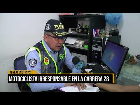 Motociclista irresponsable en la carrera 28