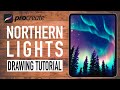 Northern lights drawing  procreate painting tutorial for beginners