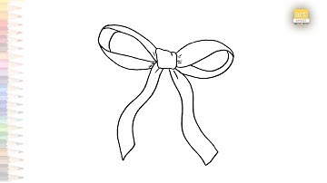 Ribbon Bow drawings | Outline sketches | How to draw A Bow step by step easily | #artjanag
