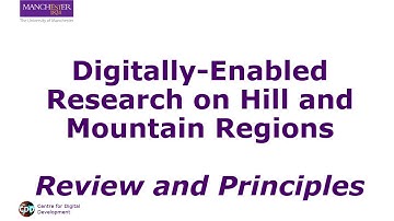 Digitally-Enabled Research on Hill and Mountain Regions