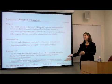 slides Benefit Corporations; by Heather Van Dusen