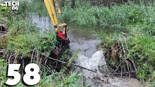 Beaver Dam Removal With Excavator No.58 - Removal Of Two Beaver Dams And Unclogging The Stream