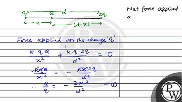 Two point electric charges of values \( q \) and \( 2 q \) are kept at a distance \( d \) apart ...