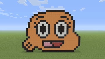 Minecraft Pixel Art - Darwin Watterson Head from The Amazing World Of Gumball