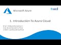 1. Introduction to Azure Cloud