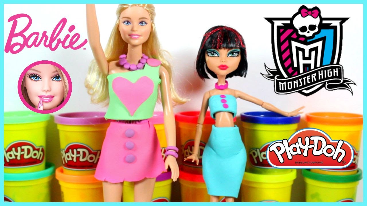 Barbie and Monster High Cleo De Nile Play Doh Dress Up Makeover Dress