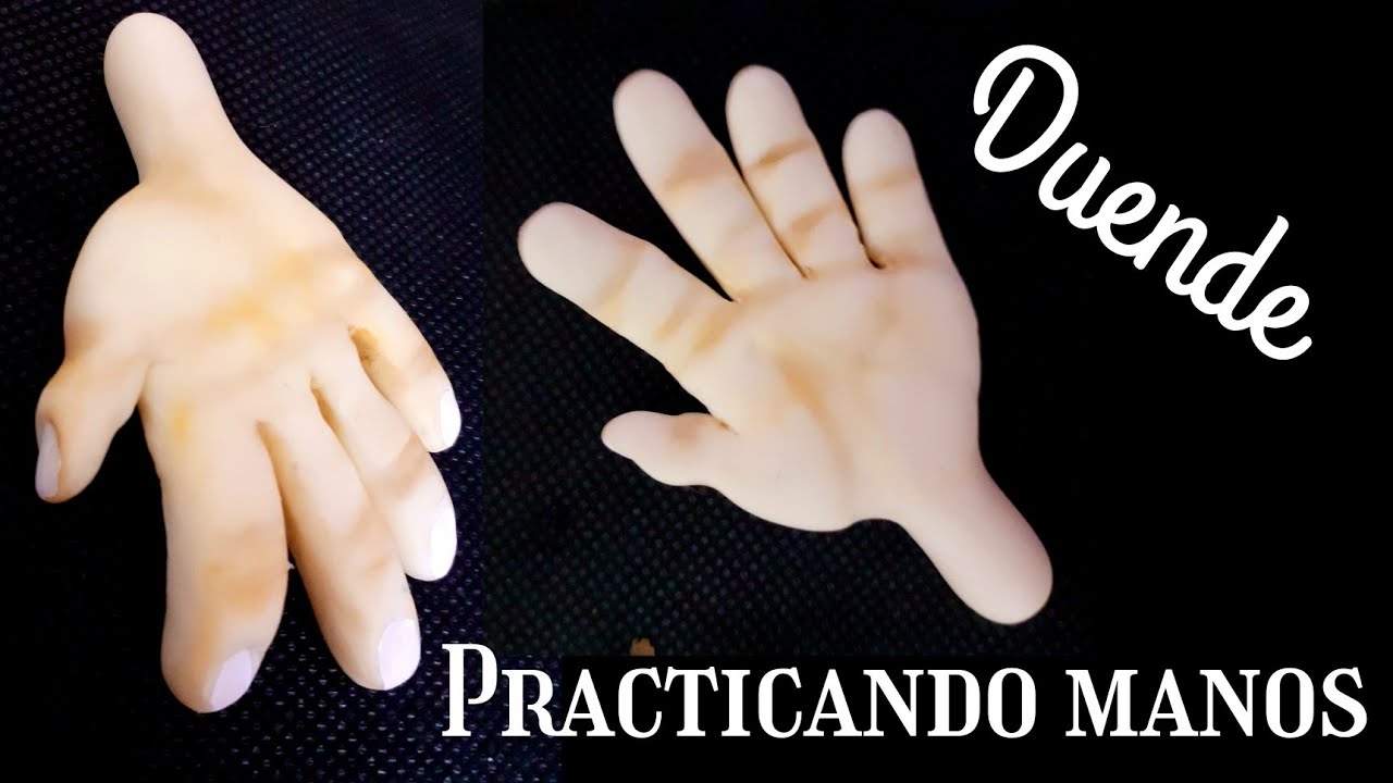 Manos de Pasta flexible o Porcelana Fría. Practicando. Manos de Duende.
