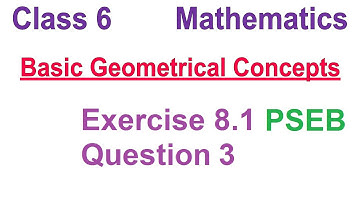 Q 3  | Ex 8.1 | Class 6 | Basic Geometrical Concepts |  Chapter 8 | PSEB | Maths