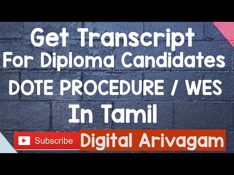 #2 தமிழில் | Transcript for Diploma Candidates| DOTE| WES |In Tamil