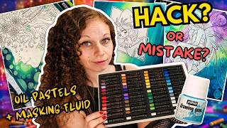 Oil Pastel Coloring Hack… or Mistake? I Tried Masking Fluid With Oil Pastels