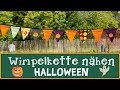 🎃 Wimpelkette nähen  für Halloween - Nähanleitung einfach und schnell 🎃