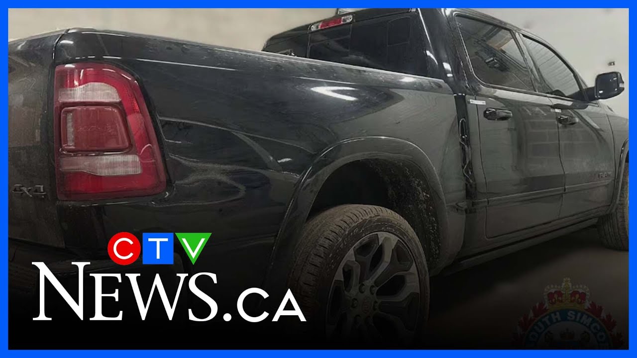 Man arrested in stolen truck after fleeing police - YouTube