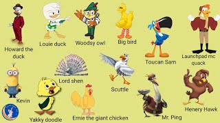 Famous cartoon bird characters/30 famous cartoon bird characters/ Crescent english kids tv