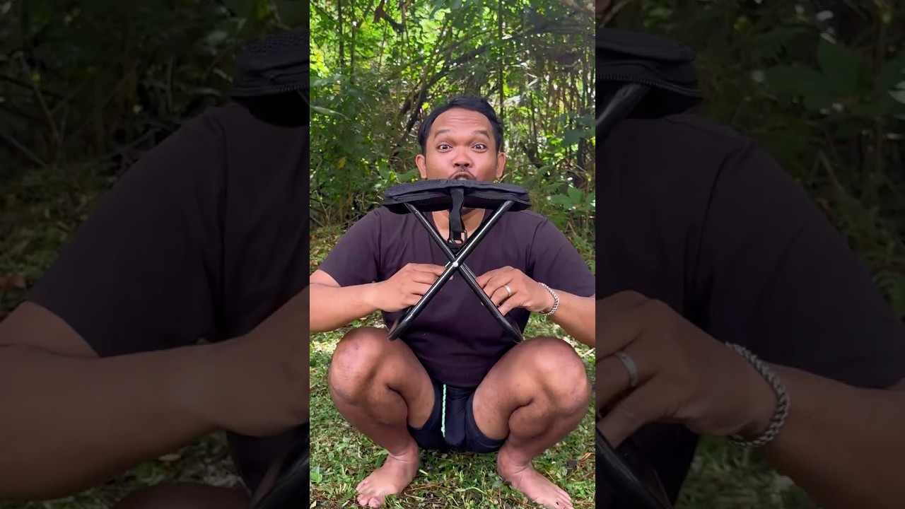 A Portable Folding Chair Saved This Guy in the Forest 🪑 #campping #outdoors