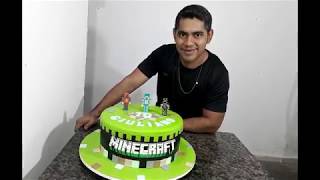 bolo minecraft pasta americana #bolodecorado #bolominecraft #festaminecraft