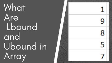 What is Lbound and Ubound of an Array | Use of Lbound and Ubound | Array Methods
