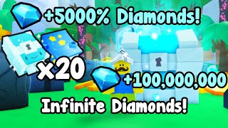 Getting Infinite Diamonds With 5000% Diamonds Method In Pet Simulator 99!