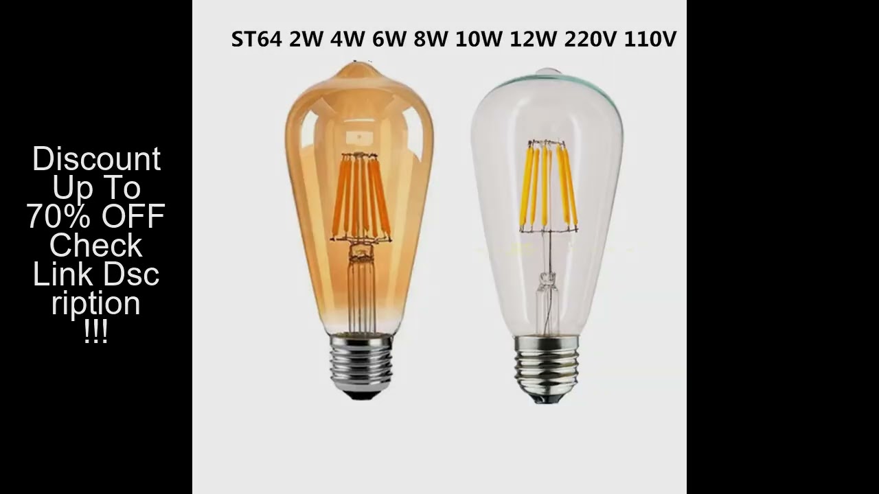LED Edison Filament Light Bulbs Golden ST64 Dimmable E27 B22 2W 4W 6W 8W 10W 12W 220V 110V 2700K 600