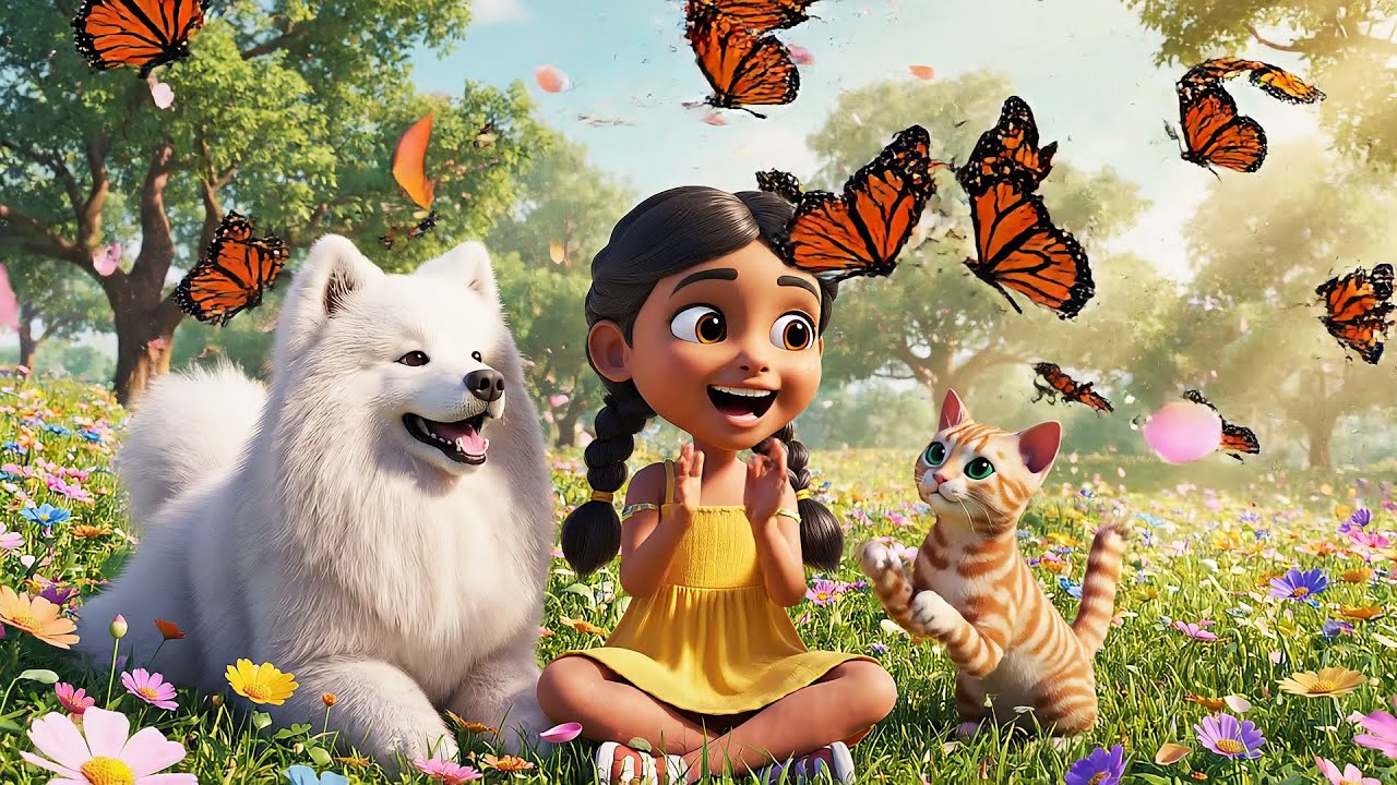 Five Little Butterflies Flutter Flutter Flutter 🦋 | Nursery Rhymes for Kids & Baby Songs