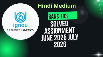 BANS 183 SOLVED ASSIGNMENT 2025 26 Hindi