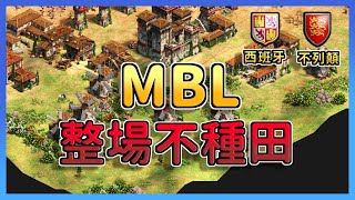 【世紀帝國2決定版】世界冠軍Hera輸給MBL不種田？資源贏兩萬卻輸了MBL這場發生什麼事？｜西班牙 vs 不列顛