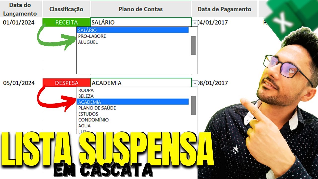 Como Fazer Lista Suspensa em cascata no Excel Validação de Dados Condicional Como Fazer Lista Suspensa em cascata no Excel Validação de Dados Condicional