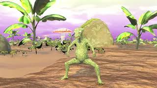 Girgit !!------ On an Unknown Island !! Cartoon Lizard Dance